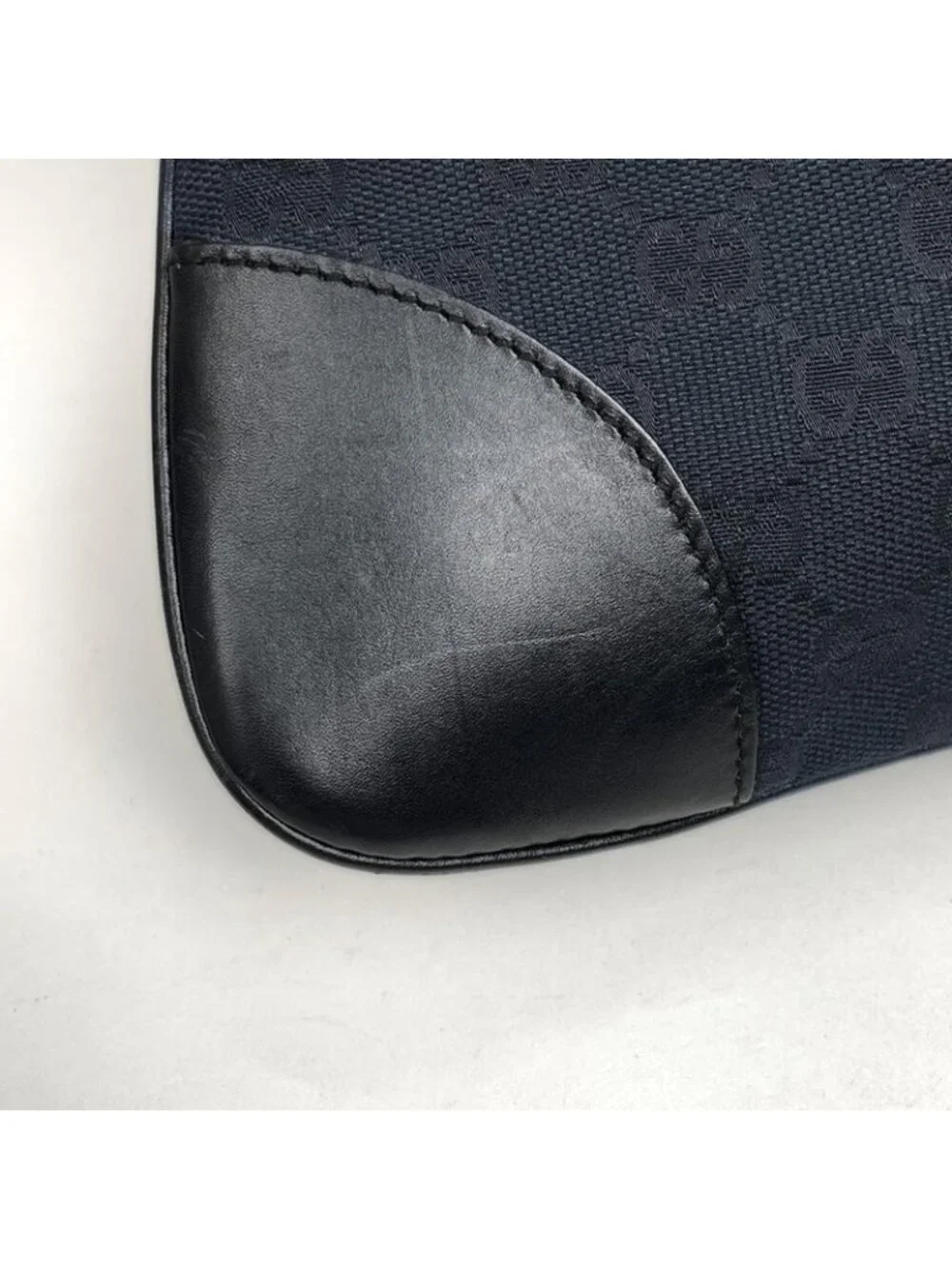 Gucci GG Pattern Shoulder Bag Sherry Line Web Bag Canvas Black White - Picture 4 of 8